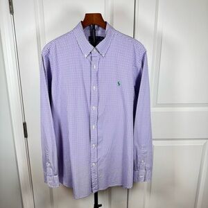 Polo Ralph Lauren Purple Gingham Button Down Shirt XXL Classic Fit Cotton